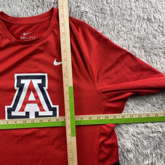 Arizona Wildcats Shirt Mens Large Red Nike Dri-Fit Warm Up Top Swoosh Basketball - Picture 6 of 10